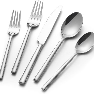 Alata Potter 20-Piece Forged Silverware Set Stainless Steel Flatware Set Cutlery Set,Service for 4,Mirror Finish,Dishwasher Safe